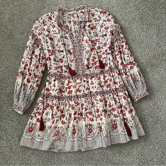 Ulla Johnson Marigold Floral Tassel Tiered Mini Dress - Picture 3 of 12